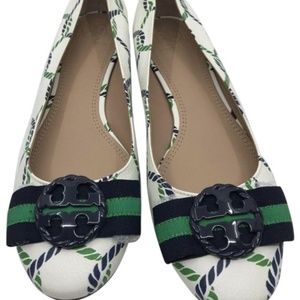 TORY BURCH White Leather Ballerina Size 8.5